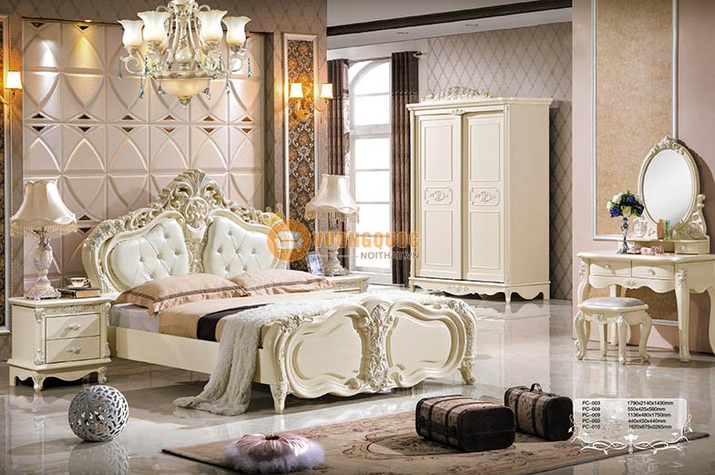 Giường ngủ phong cách cổ điển đẹp CBLPC003G1